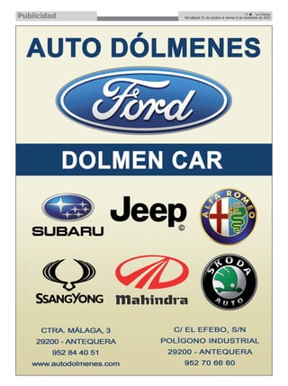 39 ç La Crónica
Del sábado 31 de octubre al viernes 6 de noviembre de 2015Publicidad
 