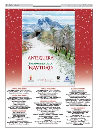 27 ç La Crónica
Del viernes 18 al viernes 25 de diciembre de 2015Publicidad
 