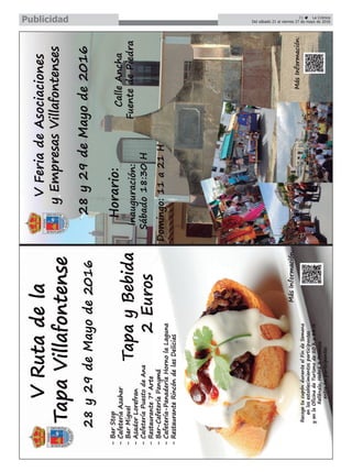 31 ç La Crónica
Del sábado 21 al viernes 27 de mayo de 2016Publicidad
 