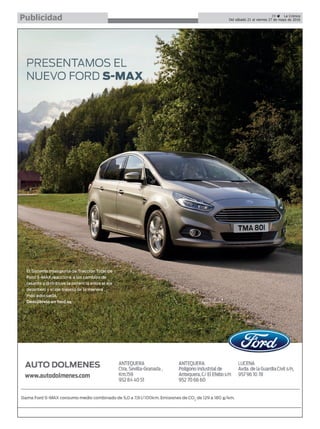 39 ç La Crónica
Del sábado 21 al viernes 27 de mayo de 2016Publicidad
 