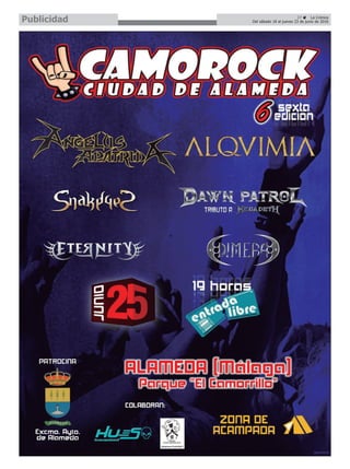 27 ç La Crónica
Del sábado 18 al jueves 23 de junio de 2016Publicidad
 