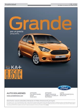 39 ç La Crónica
Del sábado 15 al viernes 21 de octubre de 2016Publicidad
 