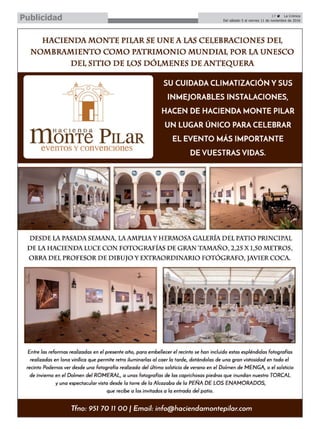 17 ç La Crónica
Del sábado 5 al viernes 11 de noviembre de 2016Publicidad
 