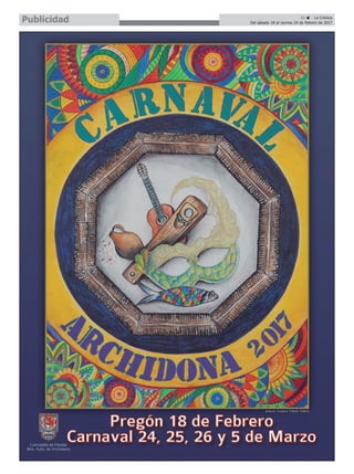 21 ç La Crónica
Del sábado 18 al viernes 24 de febrero de 2017Publicidad
 