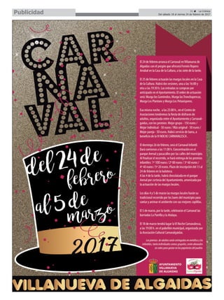 31 ç La Crónica
Del sábado 18 al viernes 24 de febrero de 2017Publicidad
 