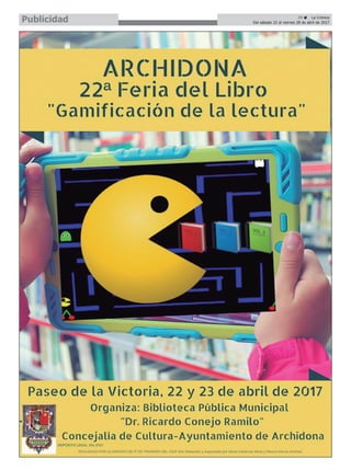 29 ç La Crónica
Del sábado 22 al viernes 28 de abril de 2017Publicidad
 