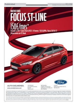 39 ç La Crónica
Del sábado 29 de abril al viernes 5 de mayo de 2017Publicidad
 