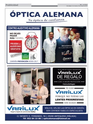 7 ç La Crónica
Del sábado 13 al viernes 19 de mayo de 2017Publicidad
 