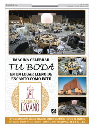 11 ç La Crónica
Del sábado 12 al viernes 25 de agosto de 2017Publicidad
 