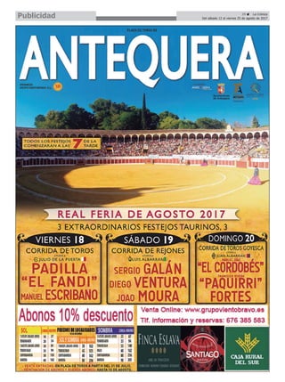 29 ç La Crónica
Del sábado 12 al viernes 25 de agosto de 2017Publicidad
 