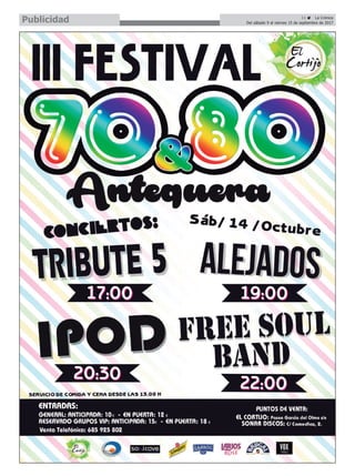 11 ç La Crónica
Del sábado 9 al viernes 15 de septiembre de 2017Publicidad
 