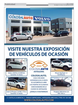 27 ç La Crónica
Del sábado 9 al viernes 15 de septiembre de 2017Publicidad
 