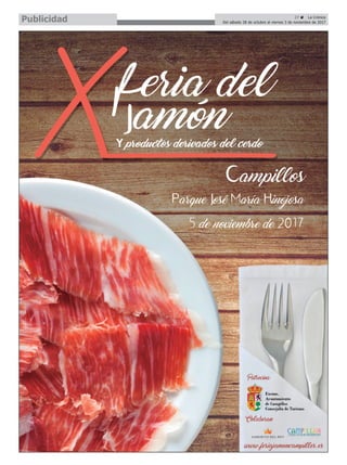 27 ç La Crónica
Del sábado 28 de octubre al viernes 3 de noviembre de 2017Publicidad
 