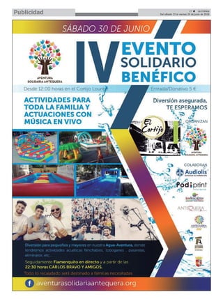 27 ç La Crónica
Del sábado 23 al viernes 29 de junio de 2018Publicidad
 