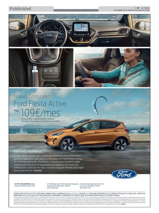 39 ç La Crónica
Del sábado 23 al viernes 29 de junio de 2018Publicidad
 