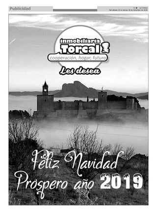 33 ç La Crónica
Del sábado 22 al viernes 28 de diciembre de 2018Publicidad
 