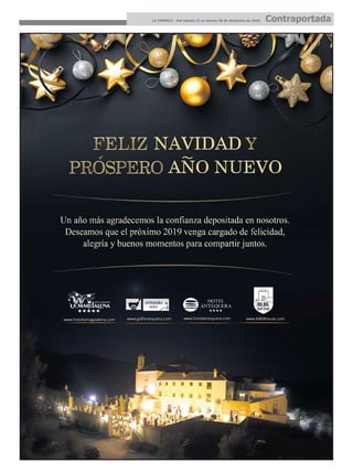 LA CRÓNICA - Del sábado 22 al viernes 28 de diciembre de 2018 Contraportada
 