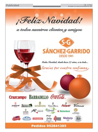 9 ç La Crónica
Del sábado 22 al viernes 28 de diciembre de 2018Publicidad
 