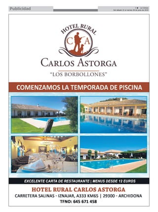 9 ç La Crónica
Del sábado 22 al viernes 28 de junio de 2019Publicidad
 