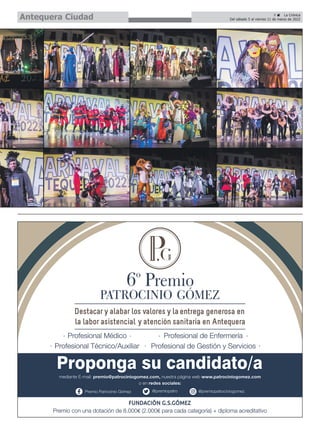 9 ç La Crónica
Del sábado 5 al viernes 11 de marzo de 2022
Antequera Ciudad
 