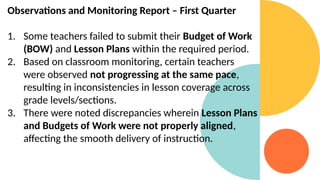 Work Discrepancy Lac Session of Budget of Work for 2nd Quarter | PPTX