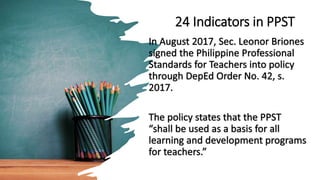 24 Indicators in PPST
 