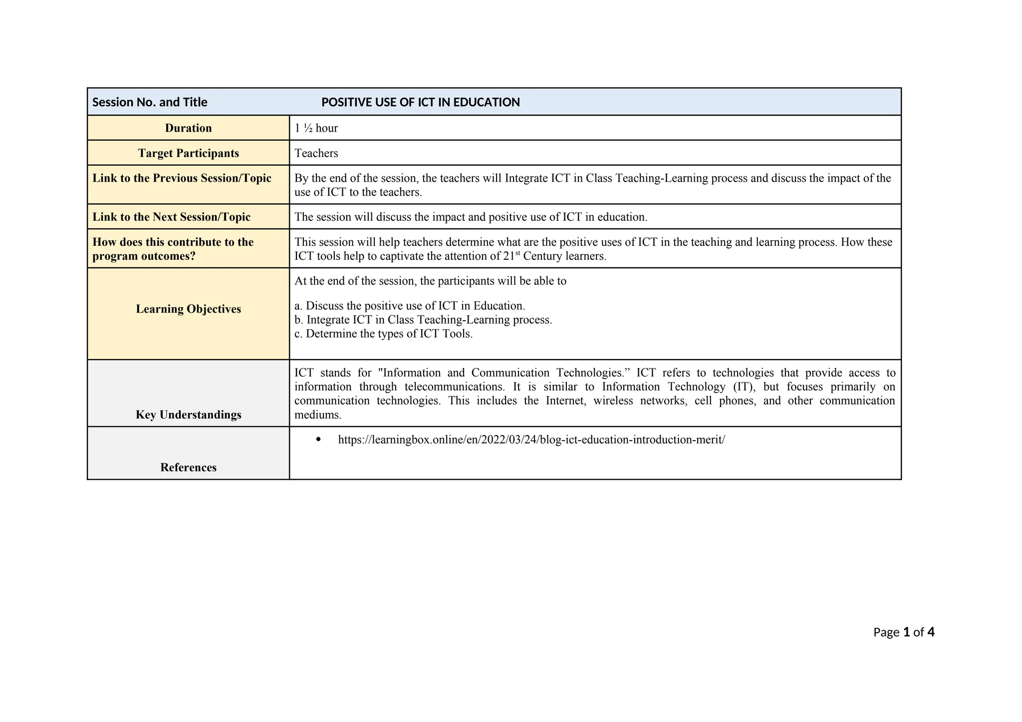 Lac session guide positive use of ict docx