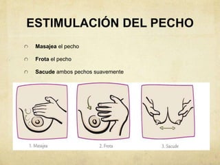 ESTIMULACIÓN DEL PECHO
Masajea el pecho
Frota el pecho
Sacude ambos pechos suavemente
 