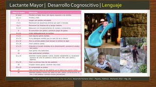 Lactante Mayor | Desarrollo Cognoscitivo | Lenguaje
Hitos del lenguaje del nacimiento a los tres años| Desarrollo Humano 12ed. – Papalia, Feldman, Martorell, 2012 – Pag. 161
 