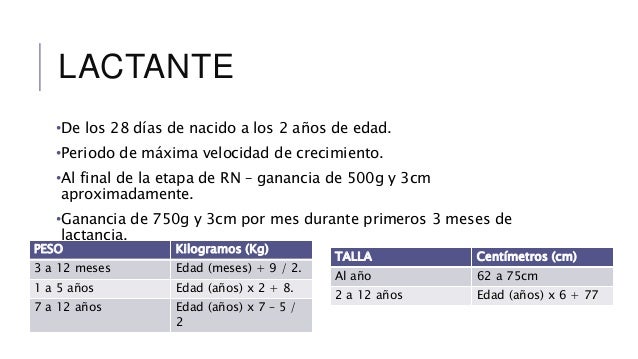 Lactante y preescolar