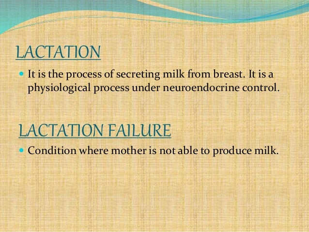 Lactation Failure Lactation Failure