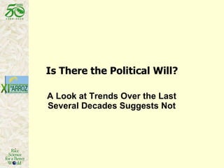 Is There the Political Will? A Look at Trends Over the Last Several Decades Suggests Not 