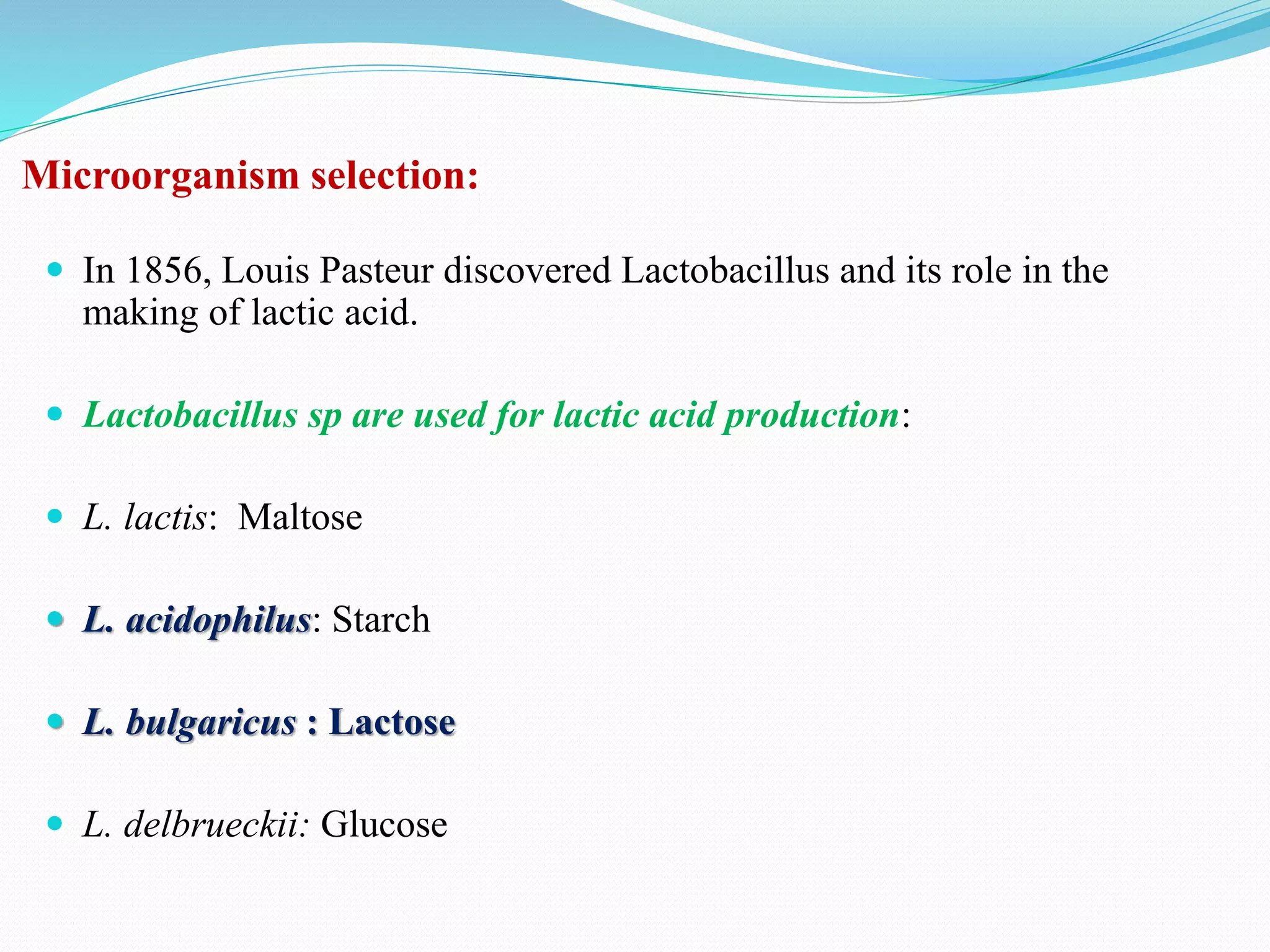 Lactic acid, cheese, glutamic production