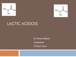 LACTIC ACIDOIS
Dr Seran Reddy
Consultant
Critical Care
 