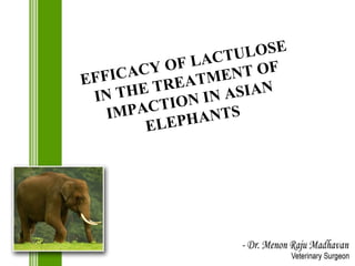 EFFICACY OF LACTULOSE IN THE TREATMENT OF IMPACTION IN ASIAN ELEPHANTS 