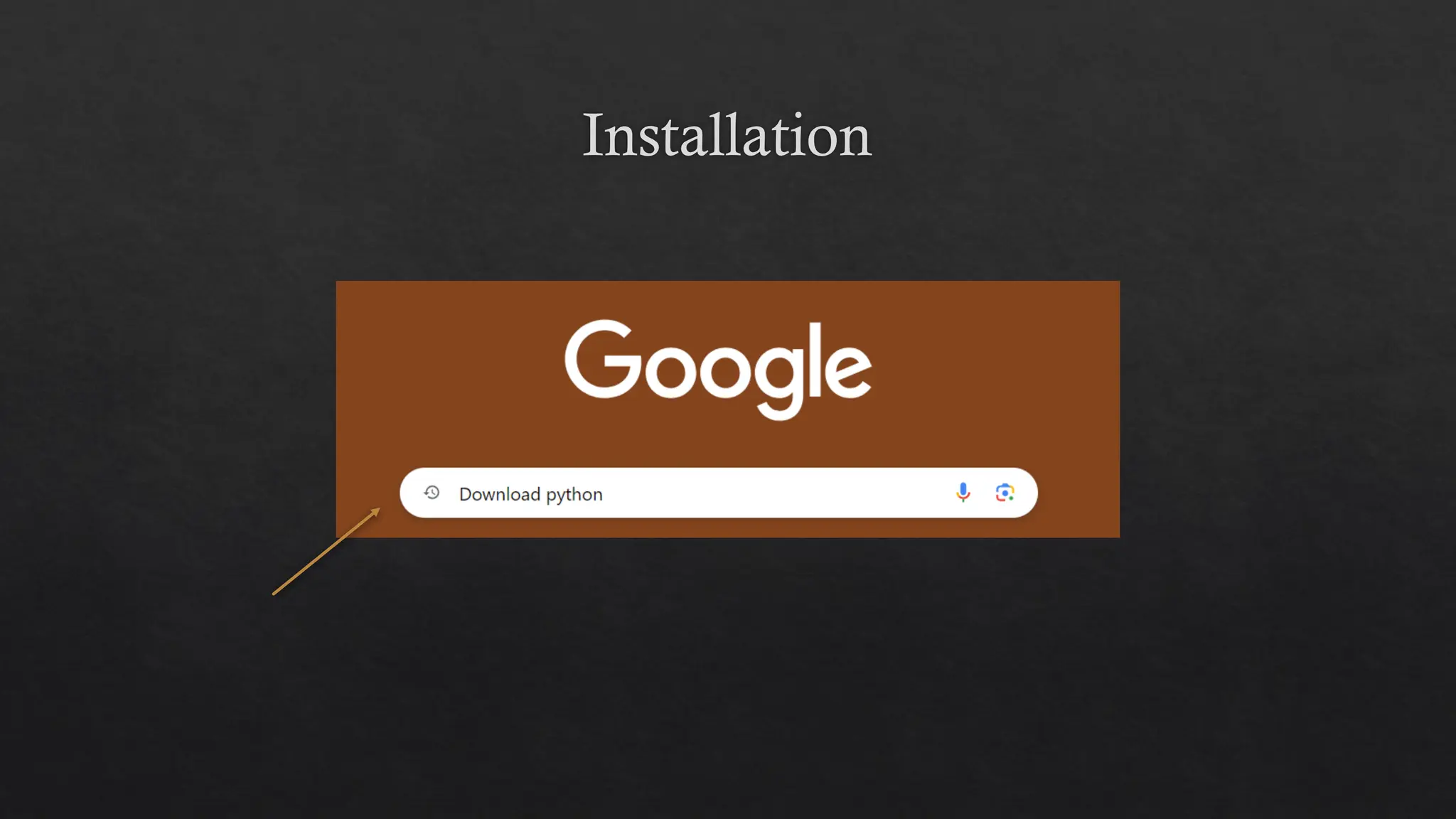 Installation
 