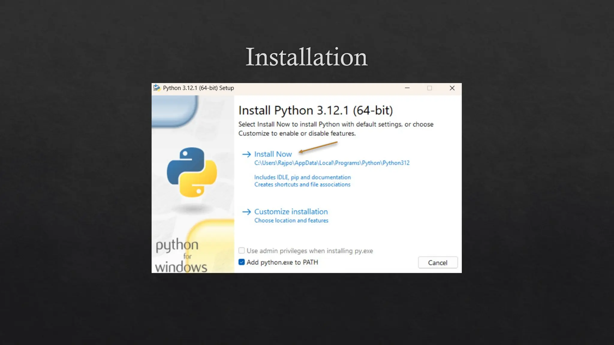 Installation
 