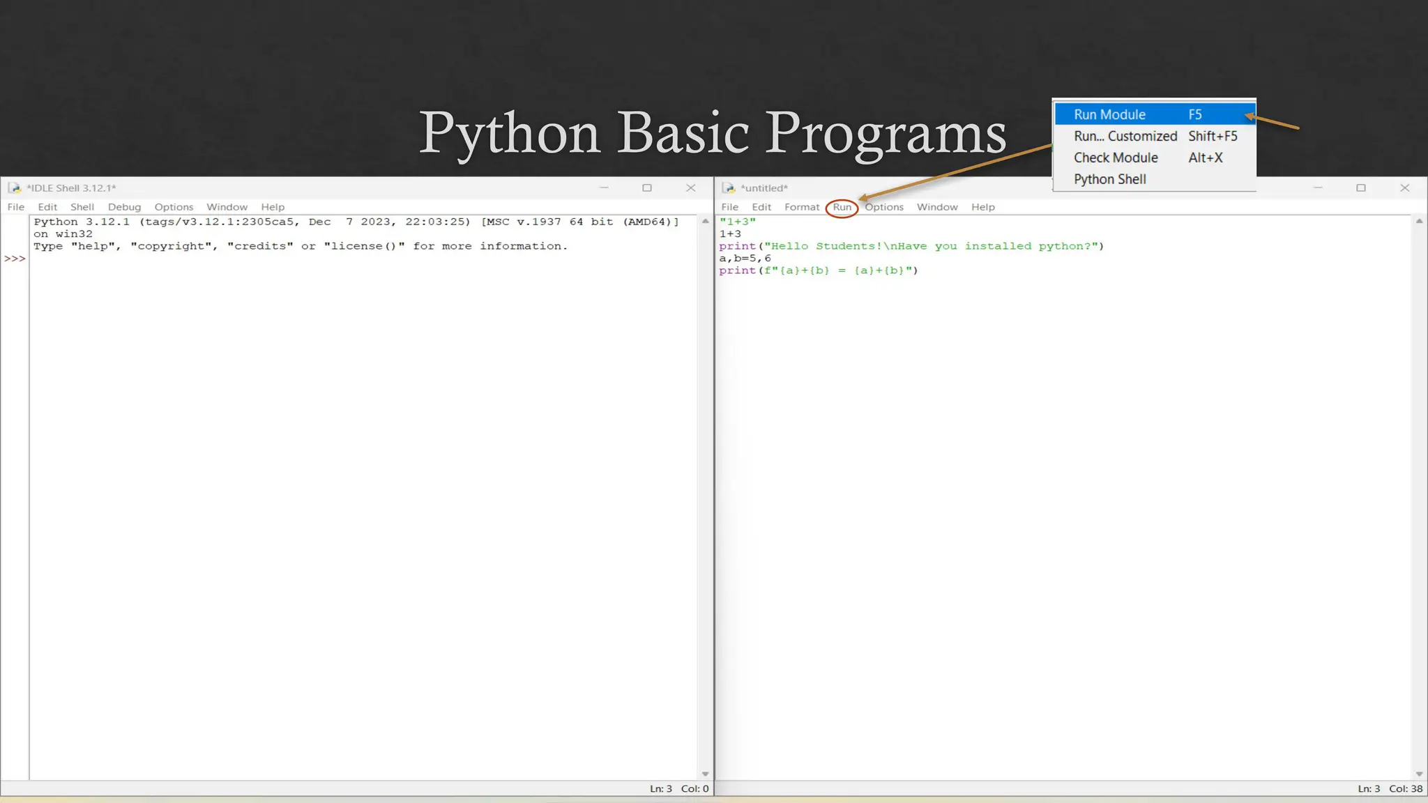 Python Basic Programs
 