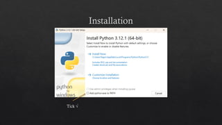 Installation
Tick √
 