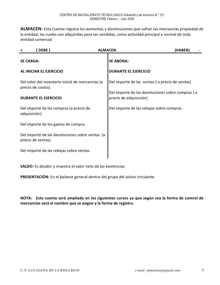 La Cuenta, Movimiento Y Saldos