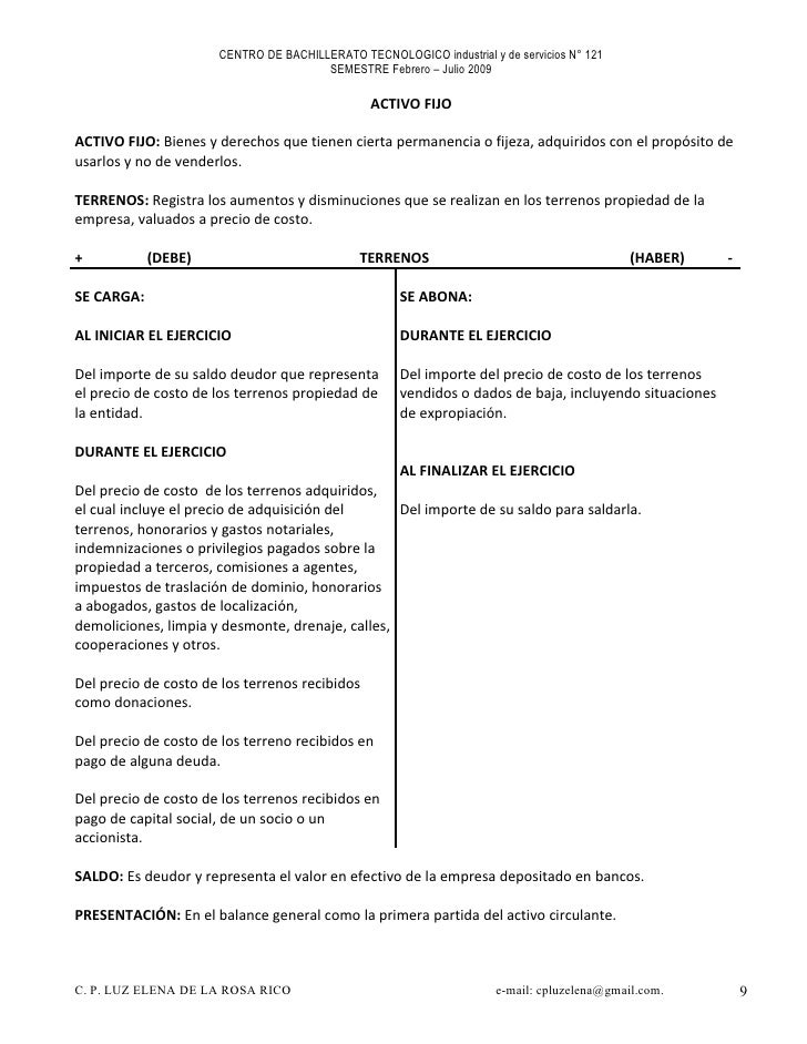 La Cuenta, Movimiento Y Saldos