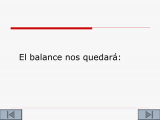 El balance nos quedará:
 