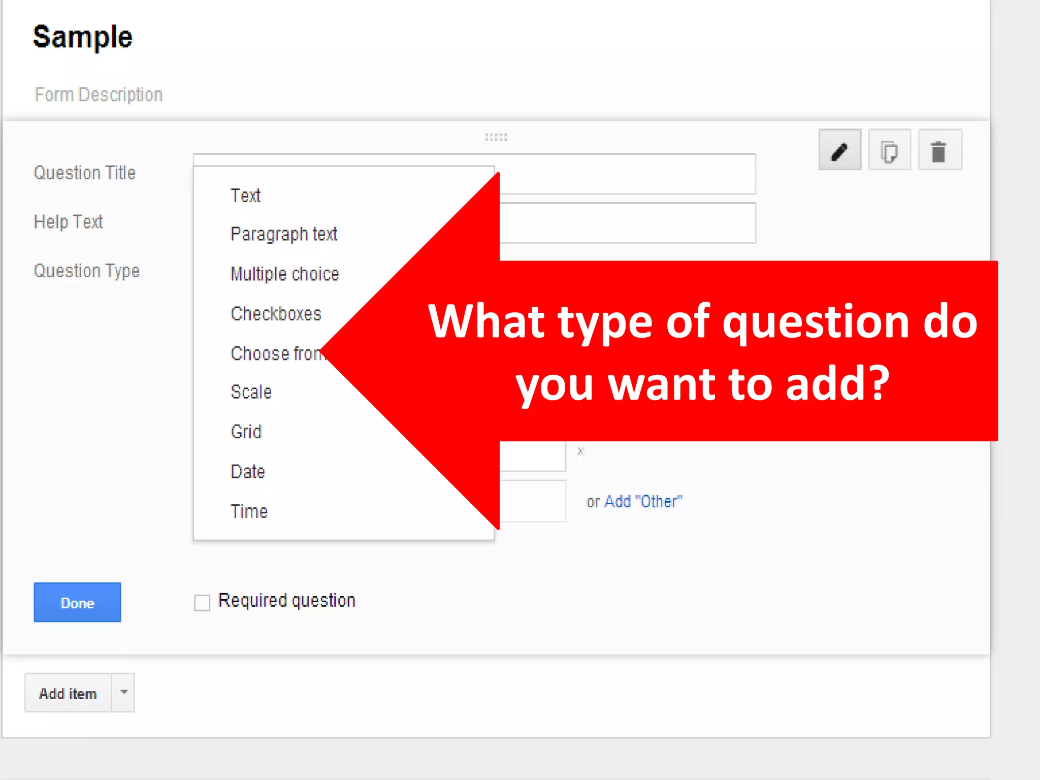 What type of question do
you want to add?

 