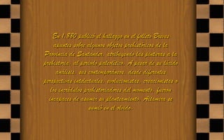 En 1.880 publicó el hallazgo en el folleto BrevesEn 1.880 publicó el hallazgo en el folleto Breves
apuntes sobre algunos objetos prehistóricos de laapuntes sobre algunos objetos prehistóricos de la
Provincia de Santander, atribuyendo las pinturas a laProvincia de Santander, atribuyendo las pinturas a la
prehistoria, al periodo paleolítico. A pesar de su lúcidoprehistoria, al periodo paleolítico. A pesar de su lúcido
análisis, sus contemporáneos, desde diferentesanálisis, sus contemporáneos, desde diferentes
perspectivas intelectuales, evolucionistas, creacionistas operspectivas intelectuales, evolucionistas, creacionistas o
los incrédulos prehistoriadores del momento, fueronlos incrédulos prehistoriadores del momento, fueron
incapaces de asumir su planteamiento. Altamira seincapaces de asumir su planteamiento. Altamira se
sumió en el olvido.sumió en el olvido.
 