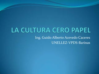 Ing. Guido Alberto Acevedo Caceres
          UNELLEZ-VPDS-Barinas
 