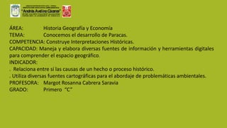 UNIDAD DE GESTIÓN EDUCATIVA LOCAL – CHINCHA
INSTITUCIÓN EDUCATIVA EMBLEMÁTICA
““AAnnddrrééssAAvveelliinnooCCáácceerreess””
CÓD. MOD.: Inicial 1063197 / Primaria 0281907 / Secundaria 0276048
TELÉFONO: 266974 – AV. LUIS MASSARO N° 198 – CHINCHA ALTA
ÁREA: Historia Geografía y Economía
TEMA: Conocemos el desarrollo de Paracas.
COMPETENCIA: Construye Interpretaciones Históricas.
CAPACIDAD: Maneja y elabora diversas fuentes de información y herramientas digitales
para comprender el espacio geográfico.
INDICADOR:
. Relaciona entre sí las causas de un hecho o proceso histórico.
. Utiliza diversas fuentes cartográficas para el abordaje de problemáticas ambientales.
PROFESORA: Margot Rosanna Cabrera Saravia
GRADO: Primero “C”
 