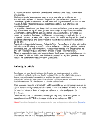 La culture guadeloupéenne