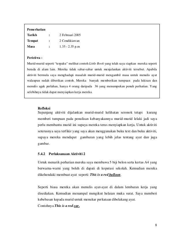 BORANG KAJIAN TINDAKAN BESERTA CONTOH