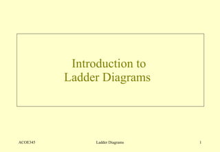 Introduction to  Ladder Diagrams  ACOE345 Ladder Diagrams 