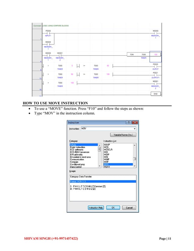 Ladder logic on Soft-Master Honeywell PLC ML50 | PDF